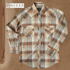 画像1: ローパー ウエスタンシャツ サウスウエスト ブラウン（長袖）/Roper Long Sleeve Western Shirt(Brown) (1)