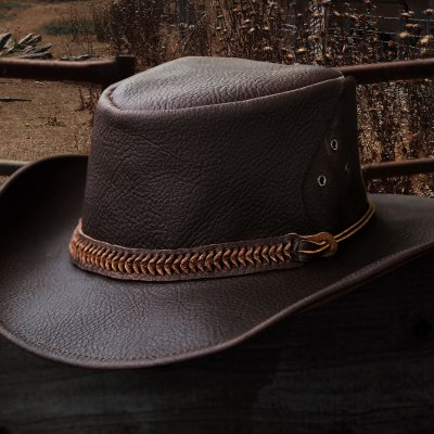 画像2: レザーバンド ビンテージ レザー ハット（ブラウン）XL（59cm〜61cm）/Leather Hat(Brown)