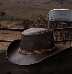 画像2: レザーバンド ビンテージ レザー ハット（ブラウン）XL（59cm〜61cm）/Leather Hat(Brown) (2)