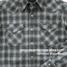 画像2: ペンドルトン ウエスタンシャツ チャコール オンブレ 大きいサイズ XXL（身幅約71cm）/Pendleton High Grade Western Shirt (Charcoal Ombre) (2)
