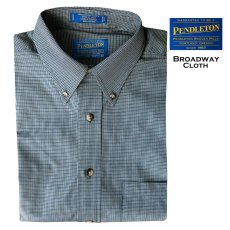画像1: ペンドルトン ブロードウェイ クロス ボタンダウン シャツ（長袖）（ネイビー・アイボリー）S/Pendleton Long Sleeve Broadway Cloth Shirt(Navy/Ivory Plaid) (1)