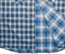 画像4: ペンドルトン ダブルフェイス ビンテージフィット ストリートシャツ ブルー ホワイト（長袖）大きいサイズ XL（身幅約66cm）/Pendleton Long Sleeve Street Shirt(Blue) (4)