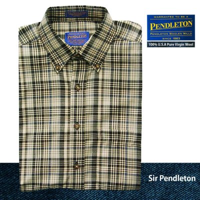 画像1: ペンドルトン サーペンドルトン ウールシャツ （ブルーチェック）S/Pendleton Sir Pendleton Wool Shirt
