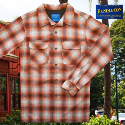 画像1: ペンドルトン ウールシャツ フィッテッド ボードシャツ オレンジ・ラスト 細身仕様 XS・S/Pendleton Fitted Board Shirt(Orange Rust Ombre)
