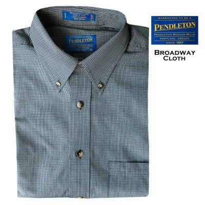 画像1: ペンドルトン ブロードウェイ クロス ボタンダウン シャツ（長袖）（ネイビー・アイボリー）S/Pendleton Long Sleeve Broadway Cloth Shirt(Navy/Ivory Plaid)