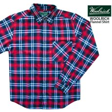 画像1: ウールリッチ フランネル シャツ レッド・ディープインディゴ・ホワイト（長袖）/Woolrich Long Sleeve Flannel Shirt(Red/Deep Indigo/White) (1)