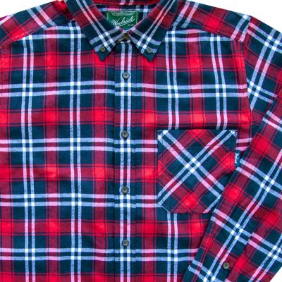 画像2: ウールリッチ フランネル シャツ レッド・ディープインディゴ・ホワイト（長袖）/Woolrich Long Sleeve Flannel Shirt(Red/Deep Indigo/White)