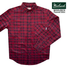 画像1: ウールリッチ フランネル シャツ レッド・ブラック（長袖）/Woolrich Long Sleeve Flannel Shirt(Red/Black) (1)