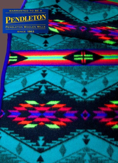 画像1: ペンドルトン スピリットオブザピープル クリブ ブランケット（ターコイズ）/Pendleton Spirit of the Peoples Muchacho Blanket(Turquoise)