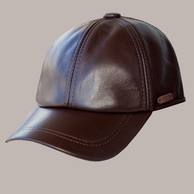 画像1: レザーキャップ（ブラウン）/Leather Cap(Brown)