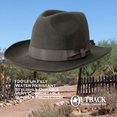 画像1: アウトバック トレーディング ファーフェルト ハット（ローデン）/Outback Trading Company Fur Felt Hat (Loden)