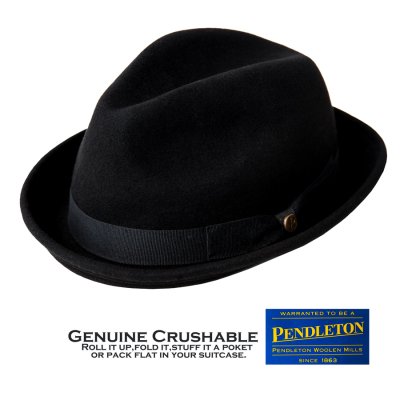 画像1: ペンドルトン ロールアップ クラッシャブル スティンジー ブリム ハット（ブラック）L/Pendleton Stingy Brim Hat(Black) 