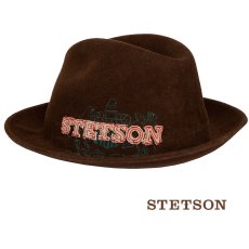 画像1: ステットソン ロゴ フェドラ ハット（ブラウン）/Stetson Logo Felt  Hat(Brown) (1)