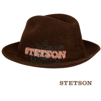 画像1: ステットソン ロゴ フェドラ ハット（ブラウン）/Stetson Logo Felt  Hat(Brown)