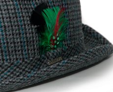 画像2: ステットソン ウール ハット（グレー・ブルー）/Stetson Wool Hat(Grey/Blue Plaid) (2)