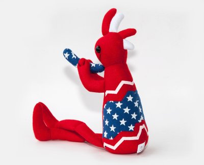 画像2: ココペリ ぬいぐるみ 人形 ココペリドール アメリカ国旗 星条旗 Mサイズ/Kokopelli Doll U.S.A