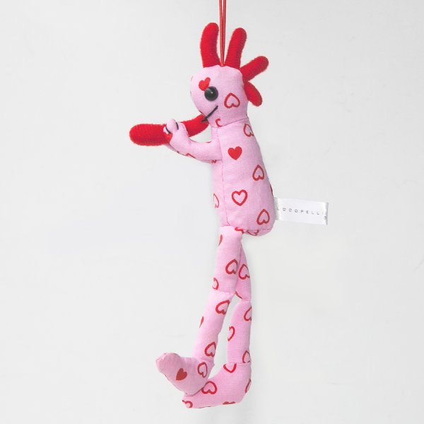 Sサイズ/Kokopelli　Pink/Red　ココペリ　Doll　ピンクxレッド　ココペリドール　人形　Heart　ロコペリ　Locopelli　ハート　ぬいぐるみ　ログホームデコ