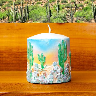 画像1: アメリカ サウスウエスト キャンドル アリゾナ カクタス サグアロ/Arizona Southwestern Desert Cactus Candle 
