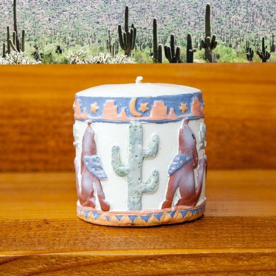 画像2: アメリカ サウスウエスト キャンドル アリゾナ デザートシーン コヨーテ・サボテン/Arizona Southwestern Desert Candle(Coyote)
