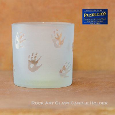 画像1: ペンドルトン ロックアート グラス キャンドル ホルダー/Pendleton Rock Art Glass Candle Holder