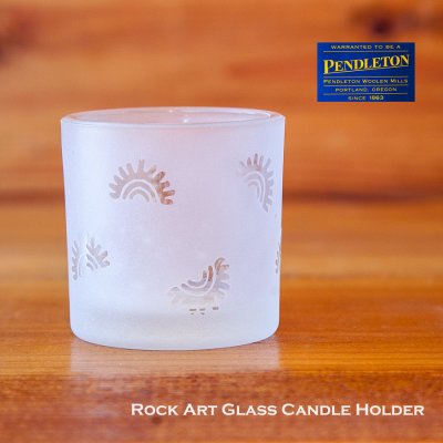 画像1: ペンドルトン ロックアート グラス キャンドル ホルダー/Pendleton Rock Art Glass Candle Holder