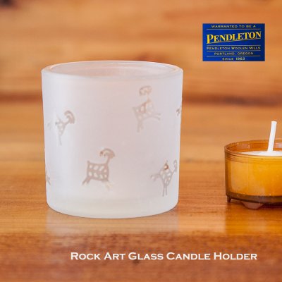 画像1: ペンドルトン ロックアート グラス キャンドル ホルダー/Pendleton Rock Art Glass Candle Holder