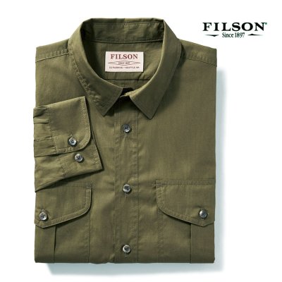 画像2: フィルソン フェザークロス シャツ（長袖・オリーブ）/Filson Longsleeve Feather Cloth Shirt (Olive)