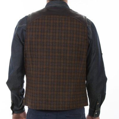 画像3: スカリー スナップフロント ダークブラウン ラギッドラム 4ポケットフロント リアル レザー ベスト/Scully Rugged Lamb Real Leather Vest(Dark Brown)