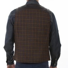 画像3: スカリー スナップフロント ダークブラウン ラギッドラム 4ポケットフロント リアル レザー ベスト/Scully Rugged Lamb Real Leather Vest(Dark Brown) (3)