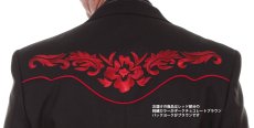 画像2: スカリー ダークチョコレート フローラル刺繍 ウエスタン ジャケット・ブレザー（ブラック）42/Scully Floral Embroidery Blazer(Black) (2)