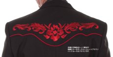 画像2: スカリー ダークチョコレート フローラル刺繍 ウエスタン ジャケット・ブレザー（ブラック）42/Scully Floral Embroidery Blazer(Black) (2)