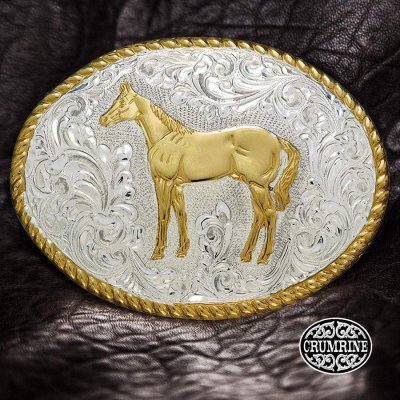 画像1: クラムライン ホース ベルト バックル /Crumrine Belt Buckle