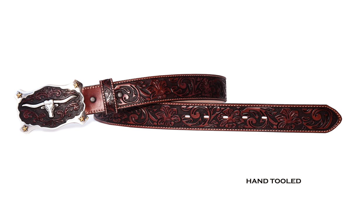 画像3: ジャスティン ロングホーン ベルト(ブラウン)/Justin Classic Longhorn Belt(Brown) (3)