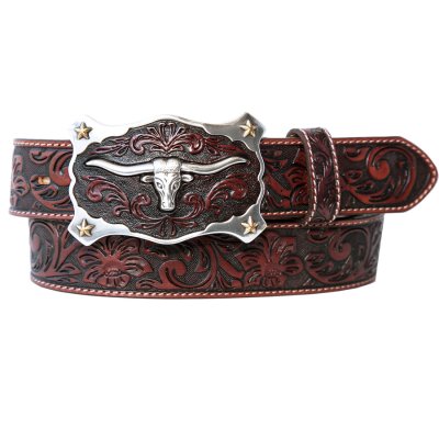 画像2: ジャスティン ロングホーン ベルト（ブラウン）/Justin Classic Longhorn Belt(Brown)