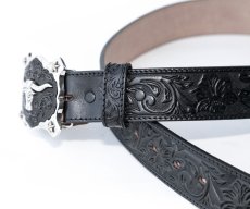 画像4: ジャスティン ロングホーン ベルト（ブラック）/Justin Classic Longhorn Belt(Black) (4)