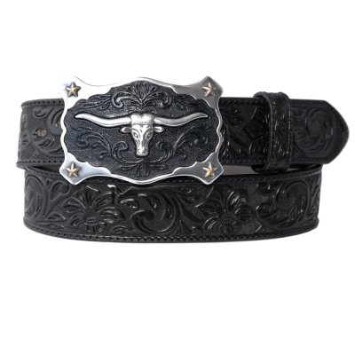 画像2: ジャスティン ロングホーン ベルト（ブラック）/Justin Classic Longhorn Belt(Black)