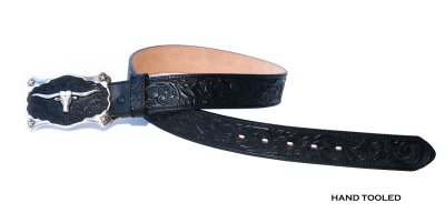 画像3: ジャスティン ロングホーン ベルト（ブラック）/Justin Classic Longhorn Belt(Black)