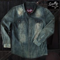 画像1: スカリー ウエスタン デニム シャツ（長袖/デニム）/Scully Long Sleeve Western Shirt(Men's) (1)