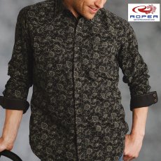 画像1: ローパー ウエスタンシャツ（ブラック・カーキ/長袖）/Roper Long Sleeve Western Shirt(Black) (1)