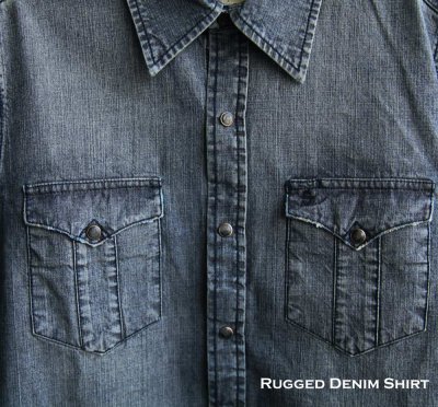 画像1: ステットソン ウエスタン デニム シャツ（デニムブルー）/Stetson Rugged Denim Shirt(Denim Blue)
