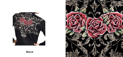 画像3: ローパー ウエスタン 刺繍 シャツ（長袖/ブラック・ローズ）/Roper Long Sleeve Embroidered Western Shirt(Black/Rose)