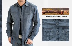 画像2: ステットソン ウエスタン デニム シャツ（デニムブルー）/Stetson Rugged Denim Shirt(Denim Blue) (2)