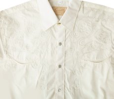 画像2: スカリー スナップフロント 刺繍 ウエスタン シャツ（長袖/ホワイト・フロント&バック刺繍）/Scully Long Sleeve Embroidered Snap Front Shirt(Men's) (2)