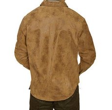 画像2: スカリー フロンティア レザー シャツジャケット（メープル）/Scully Frontier Leather Shirt Jacket Maple(Men's) (2)