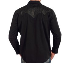 画像3: パンハンドルスリム ブラックペーズリー 刺繍 ヨーク ウエスタン シャツ（長袖・ブラック）/Panhandle Slim Long Sleeve Western Shirt (3)