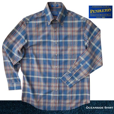 画像1: ペンドルトン オーシャンサイド シャツ タン・ブルー（長袖）/Pendleton Long Sleeve Button-Down Shirt