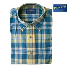 画像1: ペンドルトン オーシャンサイド シャツ ブルー・イエロー（長袖）S/Pendleton Long Sleeve Button-Down Shirt (1)