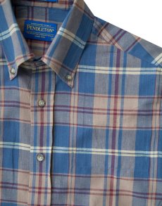 画像2: ペンドルトン オーシャンサイド シャツ タン・ブルー（長袖）/Pendleton Long Sleeve Button-Down Shirt (2)