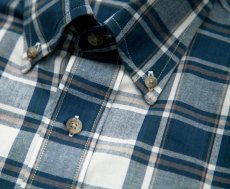 画像2: ペンドルトン オーシャンサイド シャツ ネイビー・タン（長袖）大きいサイズ L（身幅約60cm）XL（身幅約65cm）/Pendleton Long Sleeve Button-Down Shirt  (2)
