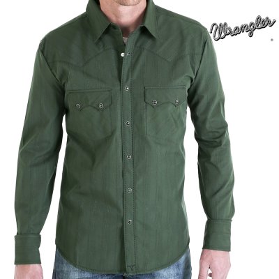 画像1: ラングラー 20X ウエスタン シャツ（パイン・長袖）/Wrangler 20X Collection Long Sleeve Western Shirt(Pine)